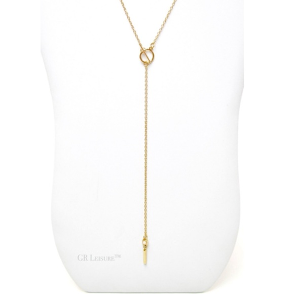 BP. Lariat Gold Loop And Bar Necklace - Picture 3 of 8